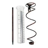 Decorative Garden Rain Gauge ??Glass Rain Meter with Metal Stake and Bird Design