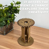 Wooden Kumihimo Marudai Stand – Craft Tool for Braiding and Creative Cord Making - Side View