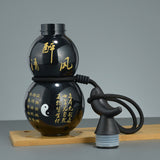 750ml Inspired Gourd Water Purple Plastic Bottle - Stylish Chinese-Inspired Flask with Yin-Yang Design - Front View