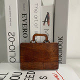 Brown Vintage Wooden Display Box ??Glass Lid Organizer for Rocks, Jewelry, and Collectibles