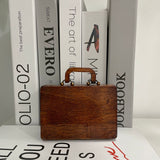 Brown Vintage Wooden Display Box – Glass Lid Organizer for Rocks, Jewelry, and Collectibles - Side View