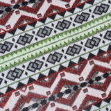 Bohemian Style Canvas Backpack - Vintage Tribal Pattern Travel Bag with Leather Straps - Top-Down View