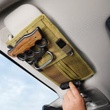 Black Car Sun Visor Organizer - Tactical Molle Storage Panel with Multi-Pocket Design - Side View