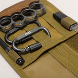 Black Car Sun Visor Organizer - Tactical Molle Storage Panel with Multi-Pocket Design - 45-Degree Angle
