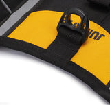 Yellow Reflective Dog Saddle Harness with Storage Bags - Adjustable Pet Backpack for Outdoor Adventures - Front View