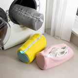 Grey-blue Shoe Laundry Bags - Mesh Protective Washing Bags for Shoes with Zipper Design - Top-Down View