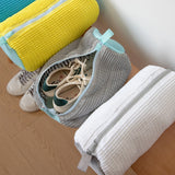 Grey-blue Shoe Laundry Bags - Mesh Protective Washing Bags for Shoes with Zipper Design - 45-Degree Angle