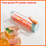Orange Ice Cube Maker Bottle - Portable and Easy-Release Ice Cube Tray for Drinks - Side View