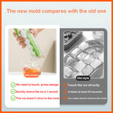 Orange Ice Cube Maker Bottle - Portable and Easy-Release Ice Cube Tray for Drinks - 45-Degree Angle