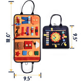 Montessori Busy Board - Educational Sensory Activity Toy for Toddlers - Front View