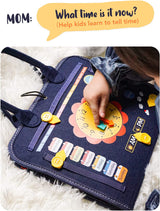Montessori Busy Board - Educational Sensory Activity Toy for Toddlers - Top-Down View