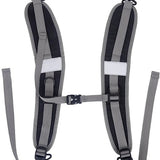 Black Adjustable Reflective double Harness with Clips - Versatile Shoulder Strap for Backpacks and Outdoor Gear - Front View