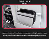 Grey Upgraded Waterproof Car Storage Bag - Multi-Position Hanging Organizer - Top-Down View