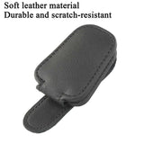 2pcs Grey Car Sun Visor Glasses Holder - Universal Sunglasses Clip for Secure Storage - Front View