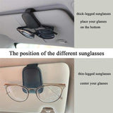 2pcs Grey Car Sun Visor Glasses Holder - Universal Sunglasses Clip for Secure Storage - Side View