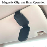 2pcs Grey Car Sun Visor Glasses Holder - Universal Sunglasses Clip for Secure Storage - Top-Down View