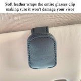 2pcs Grey Car Sun Visor Glasses Holder - Universal Sunglasses Clip for Secure Storage - Rear View
