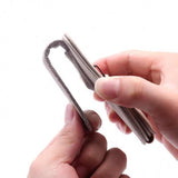 Brown Multifunctional Car Sun Visor Glasses Clip with Card Holder - Compact and Convenient - Side View