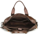 Coffee Men's Genuine Leather Briefcase - Classic Business Messenger Bag