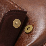 Black Men's Genuine Leather Shoulder Bag - Vintage Business Briefcase - Rear View