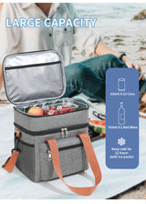Black Waterproof Insulated Lunch Bag - Leakproof Thermal Cooler for Food and Drinks