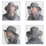 Yellow Outdoor Mosquito Net Hat - Sun Protection and Insect Repellent Bucket Hat - Front View