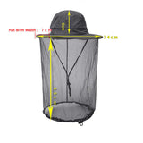 Yellow Outdoor Mosquito Net Hat - Sun Protection and Insect Repellent Bucket Hat - 45-Degree Angle