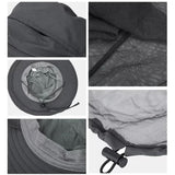 Yellow Outdoor Mosquito Net Hat - Sun Protection and Insect Repellent Bucket Hat - Low Angle