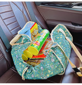 Green Car Back Seat Organizer Hammock - Portable Storage Solution - Side View