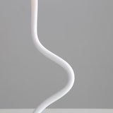 Smooth White Lamp Cap Elegant Curved Stem Mushroom Desk Lamp - Adjustable LED Table Light - Side View