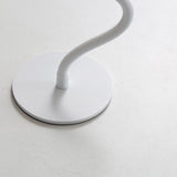 Smooth White Lamp Cap Elegant Curved Stem Mushroom Desk Lamp - Adjustable LED Table Light - Top-Down View