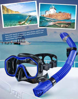 Green Black Professional Snorkeling Mask and Dry-Top Snorkel Set - Side View