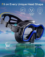 Green Black Professional Snorkeling Mask and Dry-Top Snorkel Set - Rear View