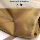 Khaki Portable Roll-Up Tool Organizer with Zippered Pockets - Front View