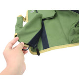 Khaki Portable Roll-Up Tool Organizer with Zippered Pockets - Side View