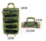 Khaki Portable Roll-Up Tool Organizer with Zippered Pockets, image 6