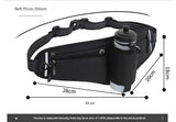 Blue Adjustable Running Waist Pack with Water Bottle Holder, Reflective Design, and Multiple Storage Pockets for Outdoor Activities - Rear View