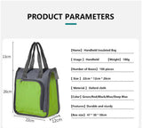Black Portable Insulated Lunch Bag for Office, Picnic, and Grocery Use - Top-Down View