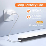 White Rechargeable LED Desk Light with Adjustable RGB and Study Mode - Rear View