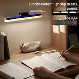 Black Rechargeable LED Desk Light with Adjustable RGB and Study Mode - Top-Down View