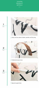 Fox Canvas Laundry Storage Basket with Adorable Animal Designs - Top-Down View