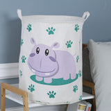 Hippo Canvas Laundry Storage Basket with Adorable Animal Designs