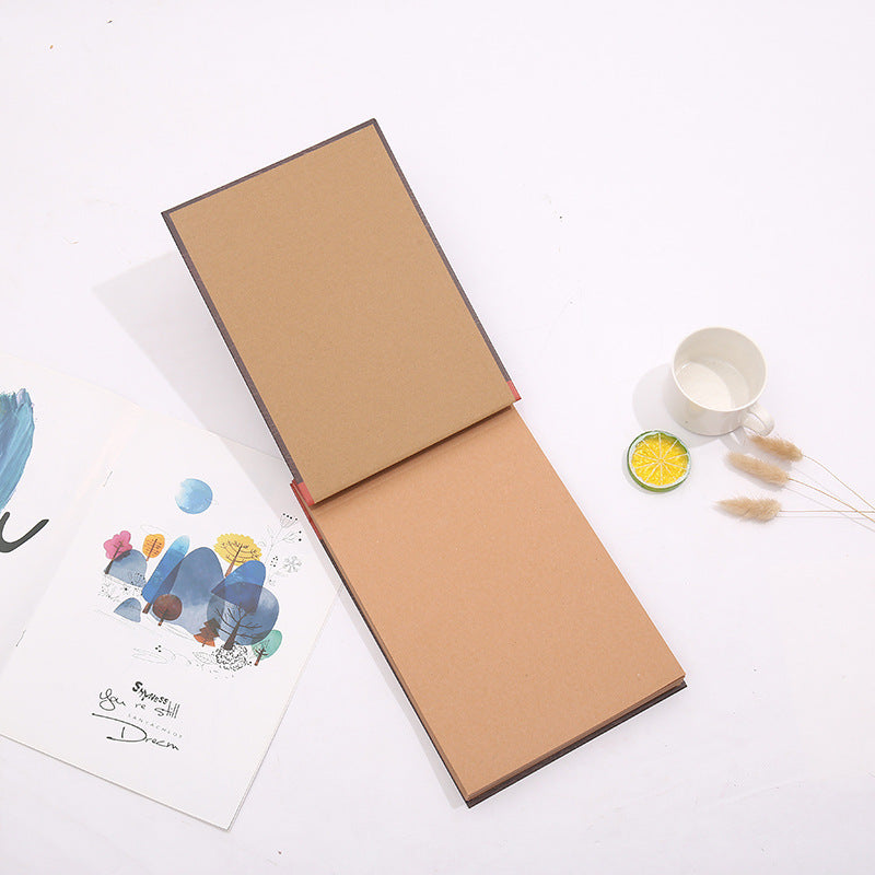DIY Scrapbook Adventure Album ??Retro Kraft Paper Photo Book with String Binding