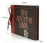 DIY Scrapbook Adventure Album – Retro Kraft Paper Photo Book with String Binding - Top-Down View