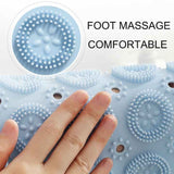 Pink Non-Slip Round Shower Foot Scrubber Mat - Soft Silicone Massage Pad for Foot Cleaning - Front View