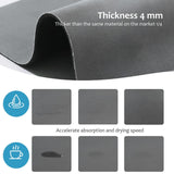 Black Waterproof Quick-Dry Kitchen Mat - Non-Slip Rubber Base, Absorbent Technology Fabric, 4mm Thick
