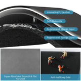 Silver Waterproof Quick-Dry Kitchen Mat - Non-Slip Rubber Base, Absorbent Technology Fabric, 4mm Thick - Side View