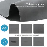 Silver Waterproof Quick-Dry Kitchen Mat - Non-Slip Rubber Base, Absorbent Technology Fabric, 4mm Thick - Top-Down View