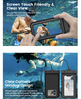 Orange Floating Waterproof Phone Pouch - Secure and Durable - Top-Down View