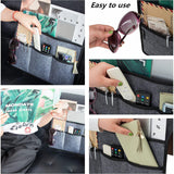 Dark Grey Felt Couch Armrest Organizer - Multifunctional Storage Pouch - Top-Down View